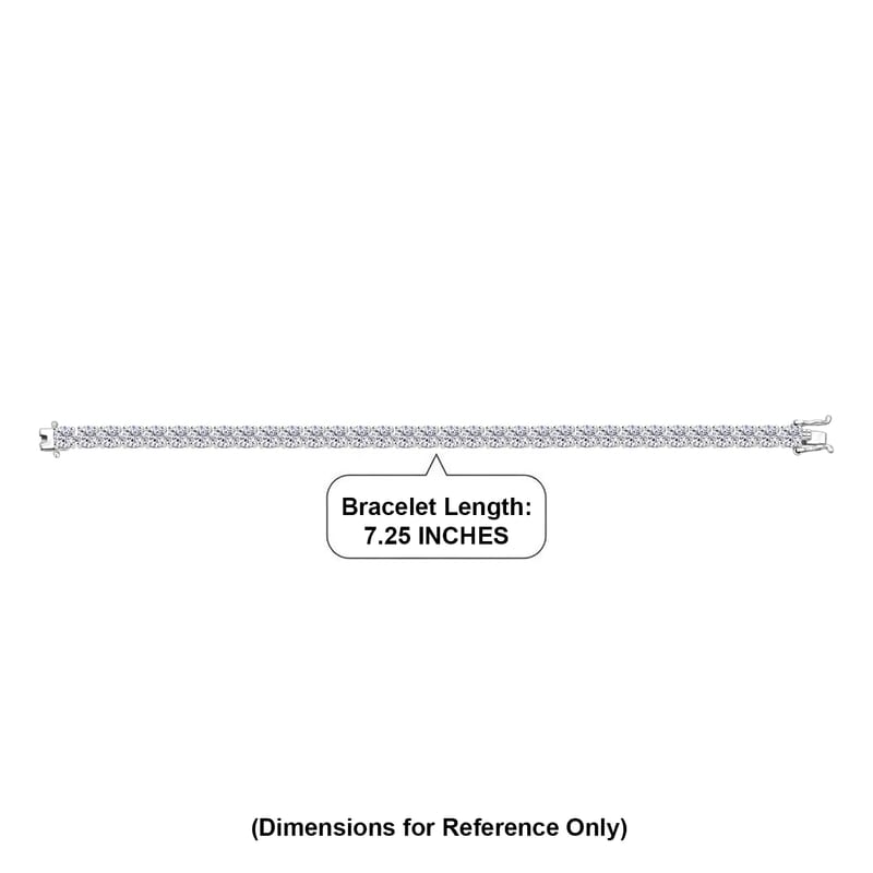 D'Joy Moissanite 16.10 ctw Timeless Brilliance Bracelet in Rhodium Over Sterling Silver (7.25 In)