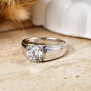 IGI Certified Luxuriant Lab Grown Diamond E-F VS 2.00 ctw Men's Ring in 10K White Gold (Size 11.0) 5.10 Grams