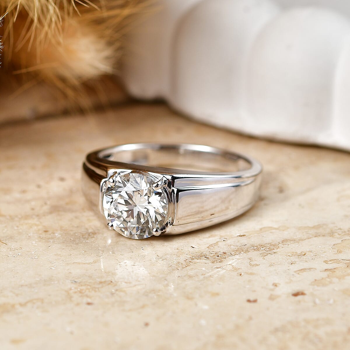 IGI Certified Luxuriant Lab Grown Diamond E-F VS 2.00 ctw Men's Ring in 10K White Gold (Size 12.0) 5.10 Grams image number 1