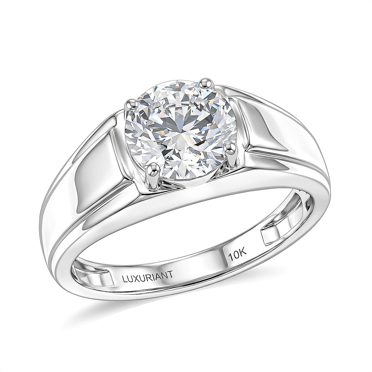 IGI Certified 10K White Gold Luxuriant Lab Grown Diamond (E-F, VS) Men's Ring (Size 9.0) (5.10 g) 2.00 ctw