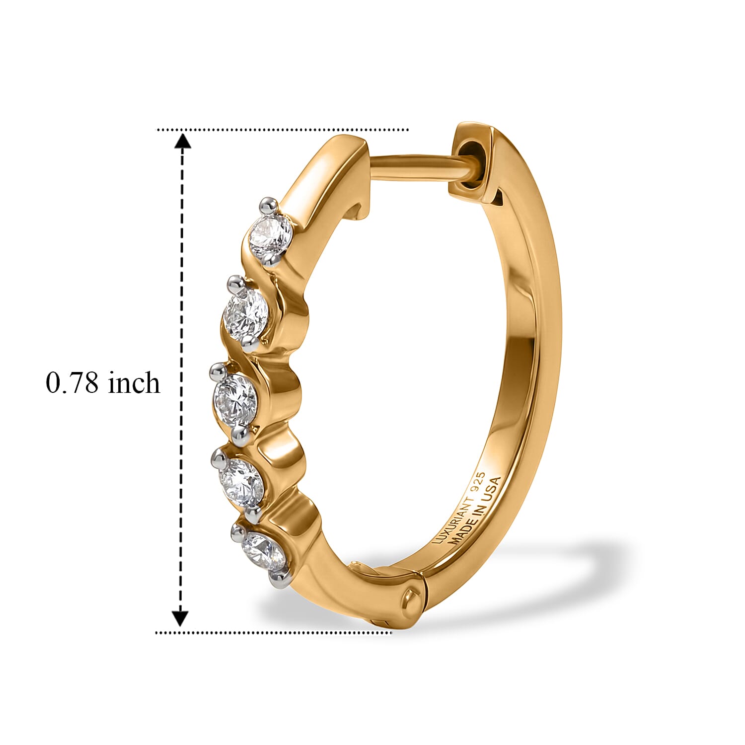 Luxuriant Lab Grown Diamond G-H SI 0.30 ctw Hoop Earrings in 14K Yellow Gold Over Sterling Silver