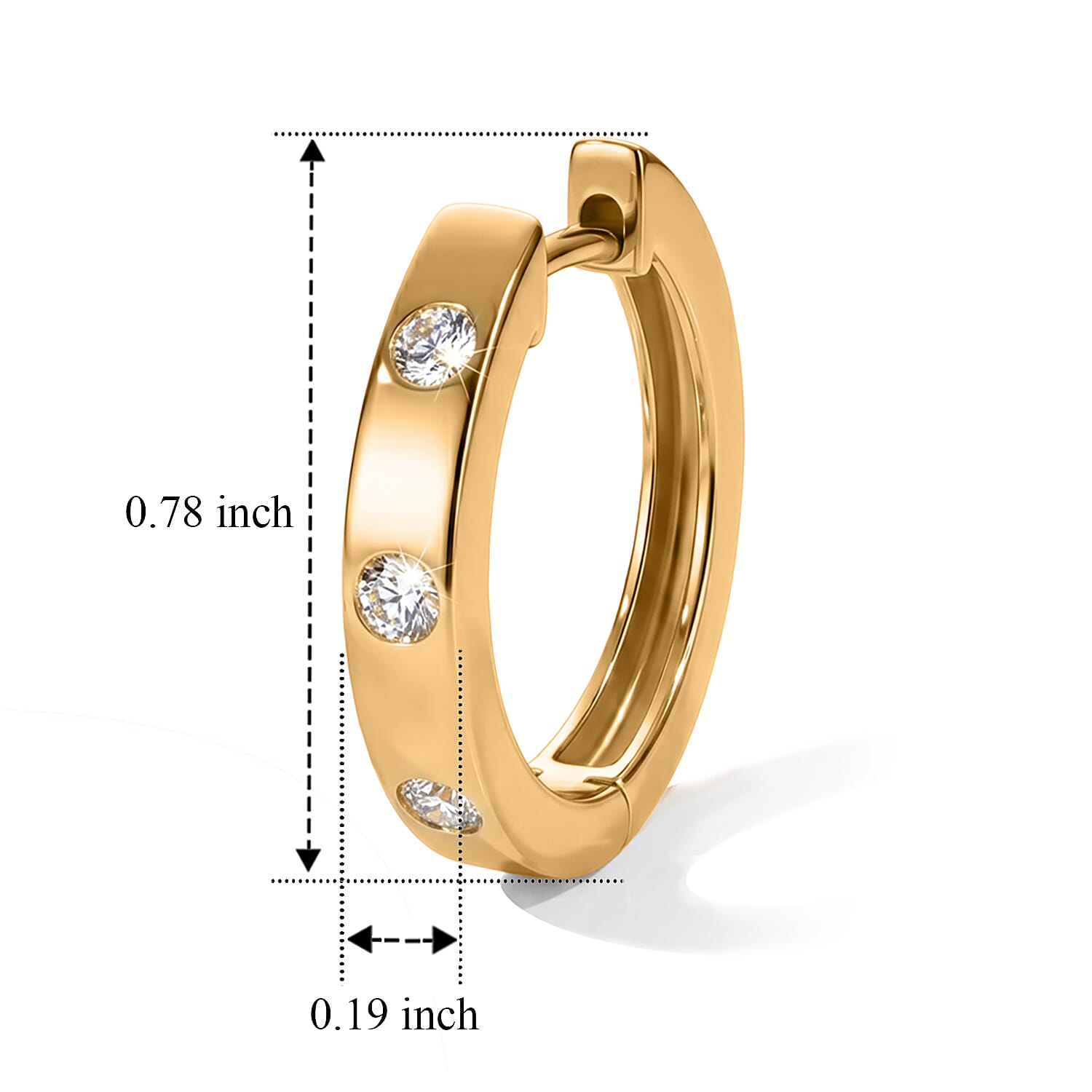 Luxuriant Lab Grown Diamond G-H SI 0.30 ctw Hoop Earrings in 18K Vermeil Yellow Gold Over Sterling Silver