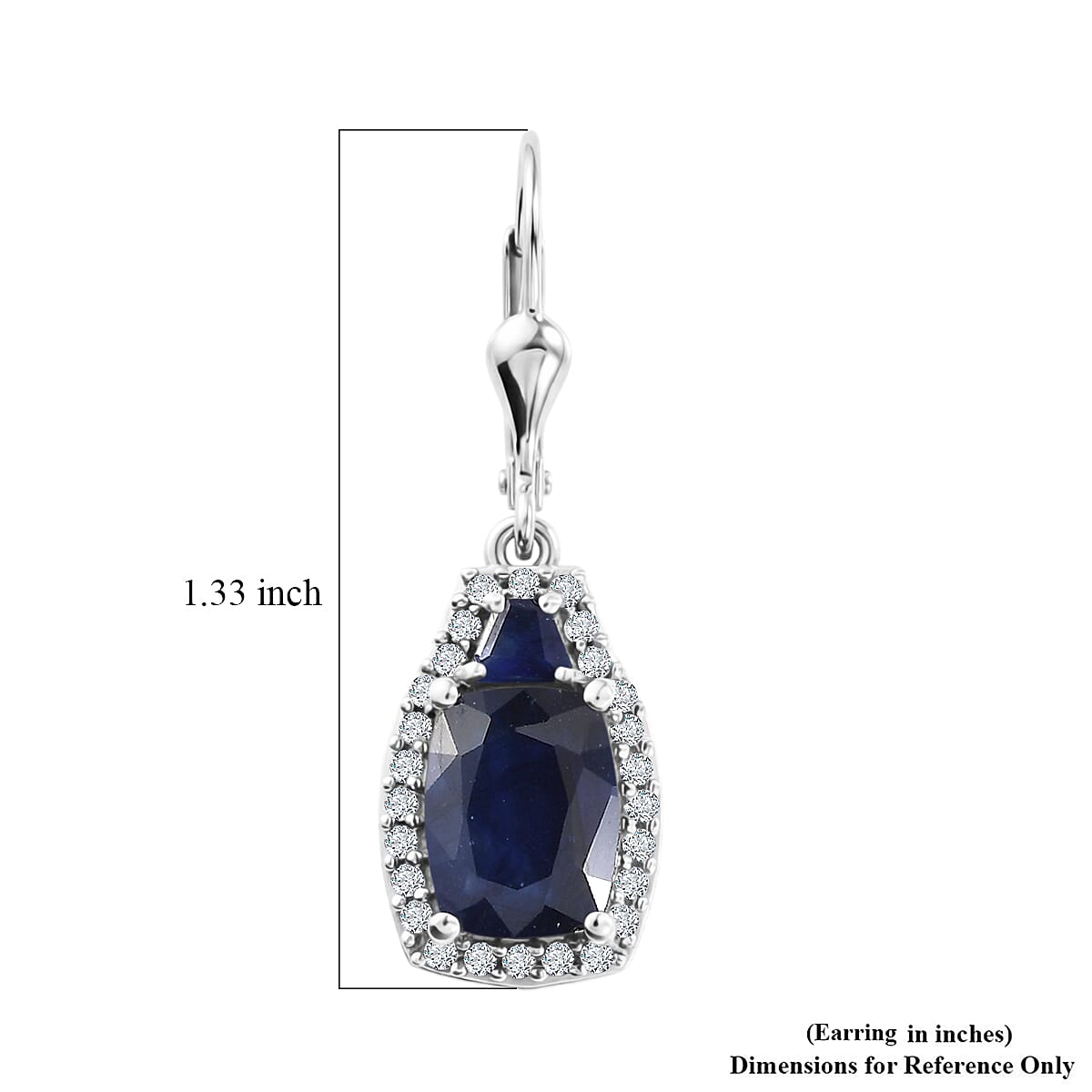 D'Joy Masoala Sapphire (D) and White Zircon 7.75 ctw Ethereal Radiance Earrings in Rhodium Over Sterling Silver