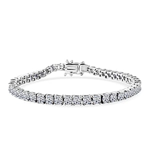 Luxuriant Lab Grown Diamond G-H SI 10.00 ctw Tennis Bracelet in Rhodium Over Sterling Silv (6.50 In) 