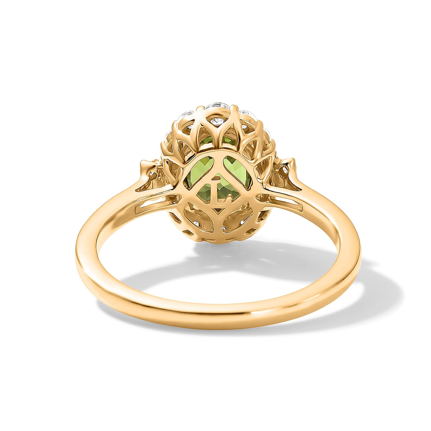 Certified & Appraised AAA Malawi Green Sapphire and Luxuriant Lab Grown Diamond G-H SI 2.10 ctw Ring in 10K Yellow Gold (Size 10.0)