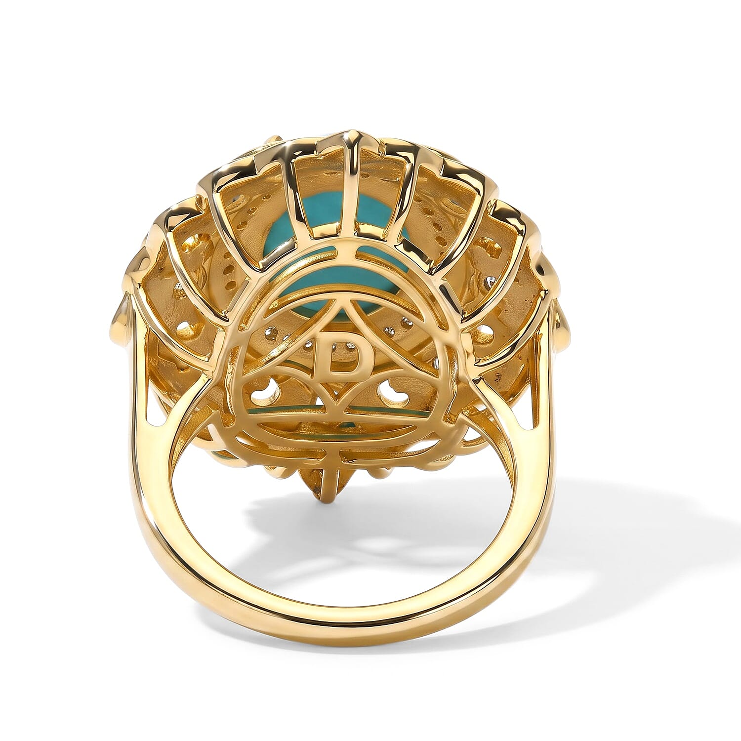 D'Joy AAA Larimar, Multi Gemstone Ring in 18K Vermeil YG Over Sterling Silver (Size 6.0) 5.00 ctw