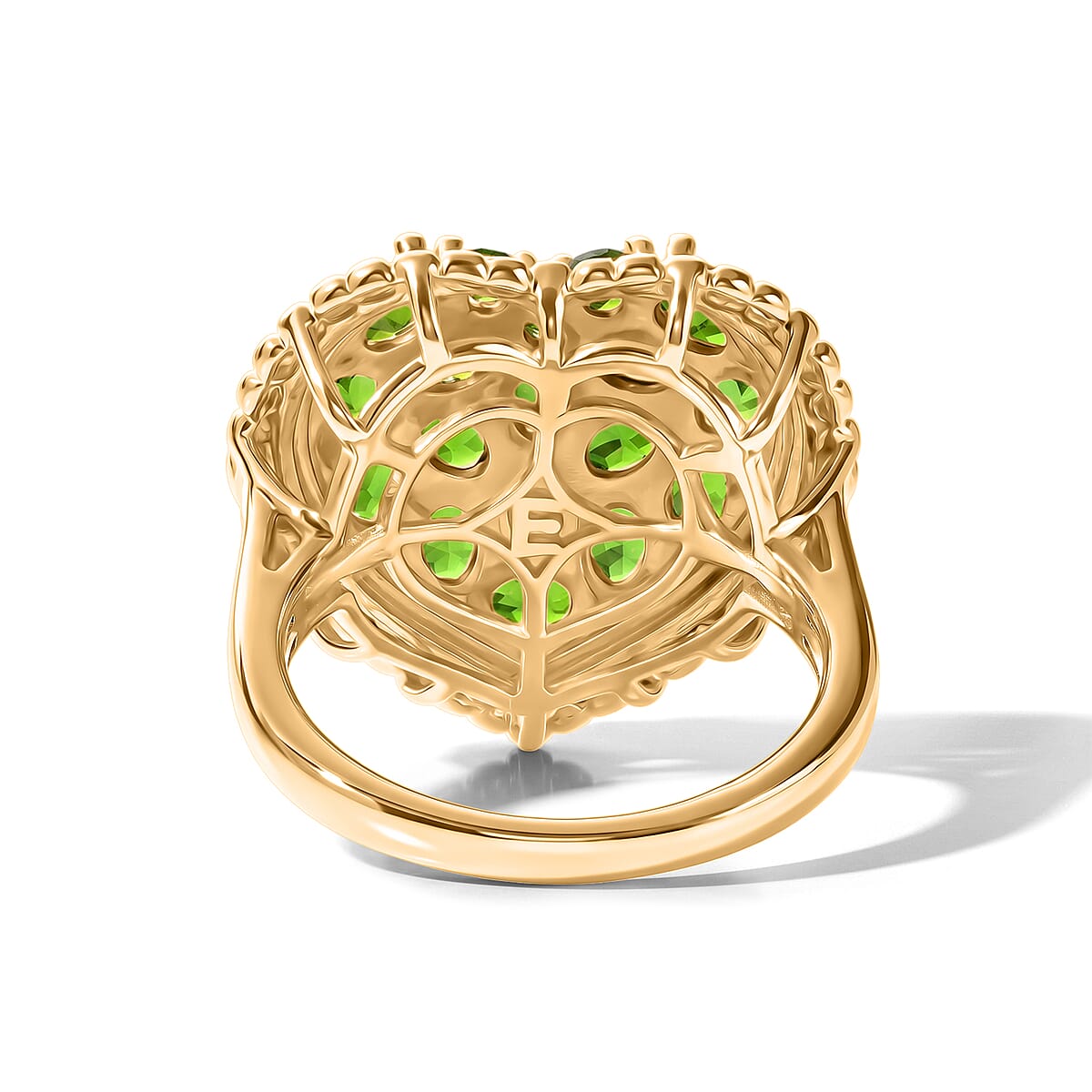 EverTrue Chrome Diopside 3.00 ctw Language of Love Collection Ring in 18K YG Plated (Size 10.0) image number 4