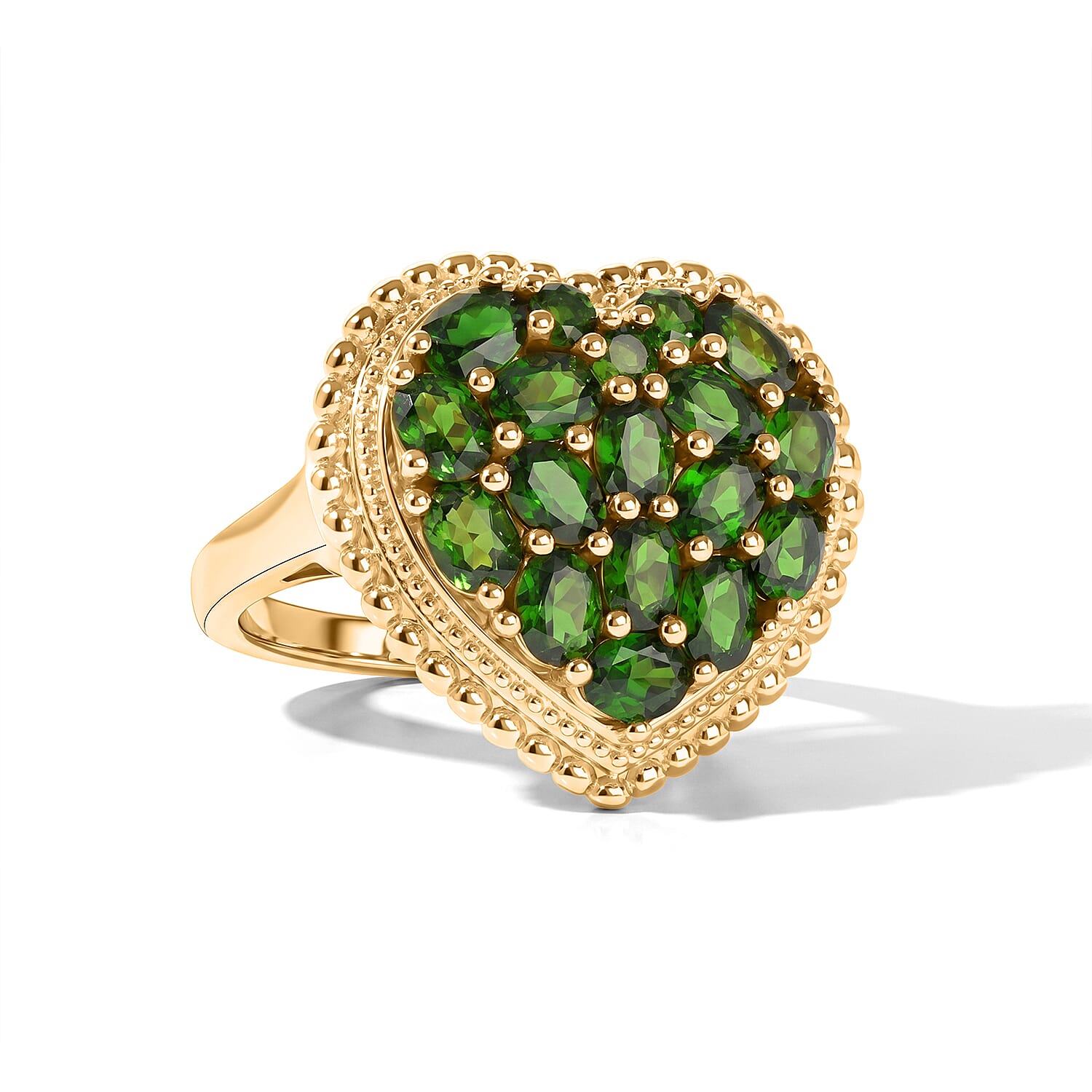 EverTrue Chrome Diopside Language of Love Collection Ring in 18K YG Plated (Size 10.0) 3.00 ctw