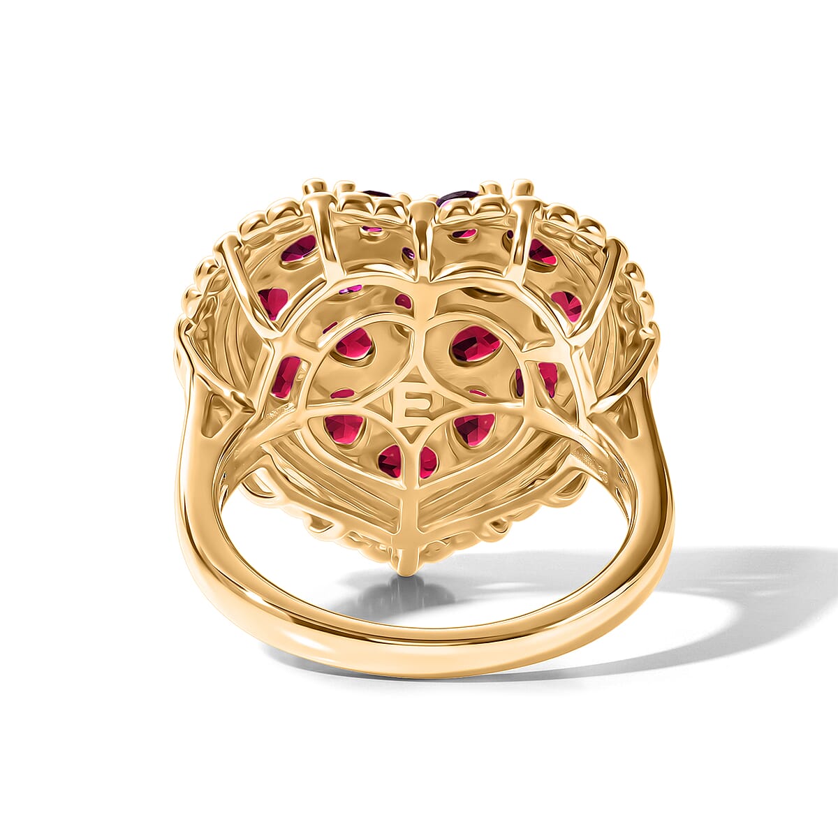 EverTrue Orissa Rhodolite Garnet 3.75 ctw Language of Love Collection Ring in 18K YG Plated (Size 8.0) image number 4