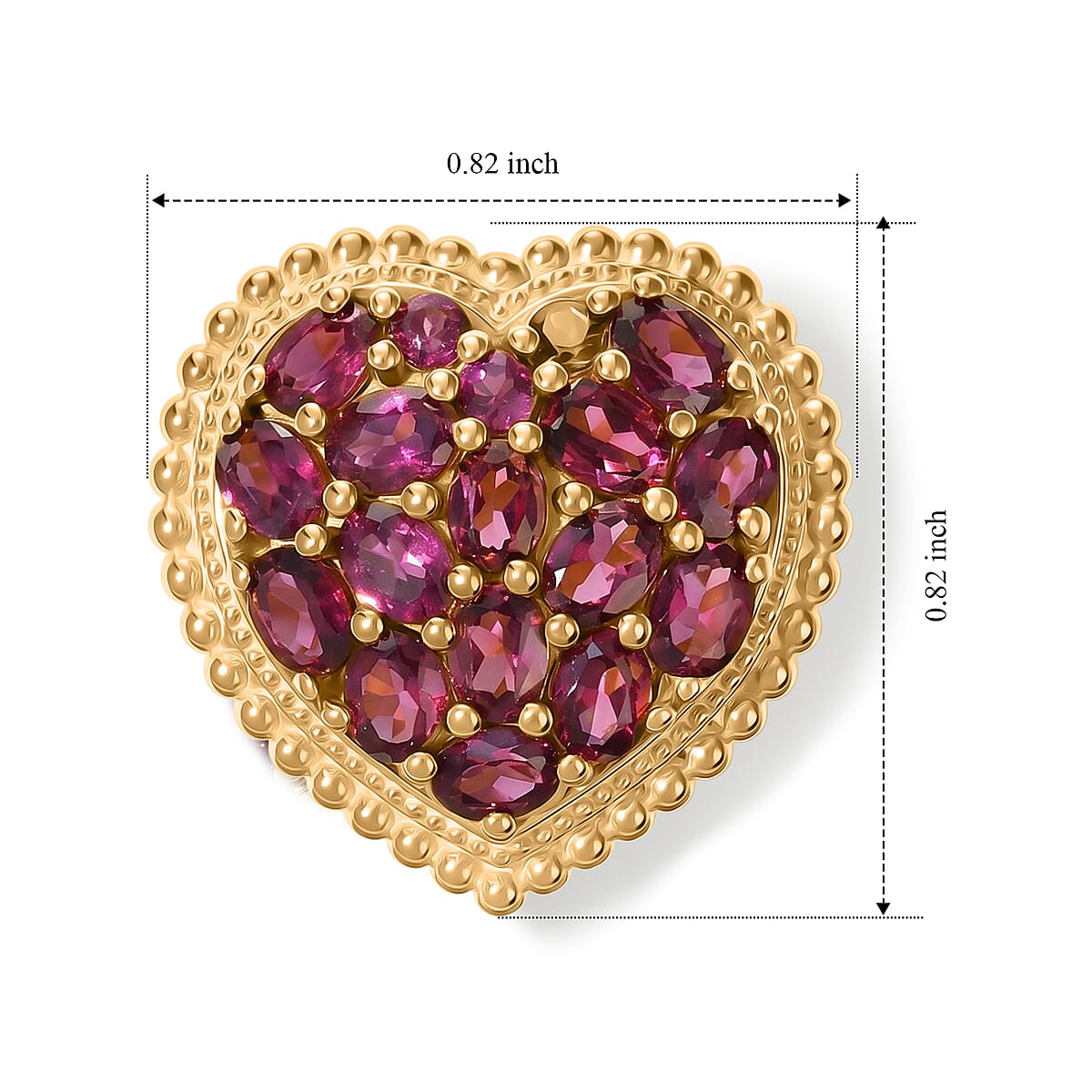 EverTrue Orissa Rhodolite Garnet 3.75 ctw Language of Love Collection Ring in 18K YG Plated (Size 9.0) image number 5