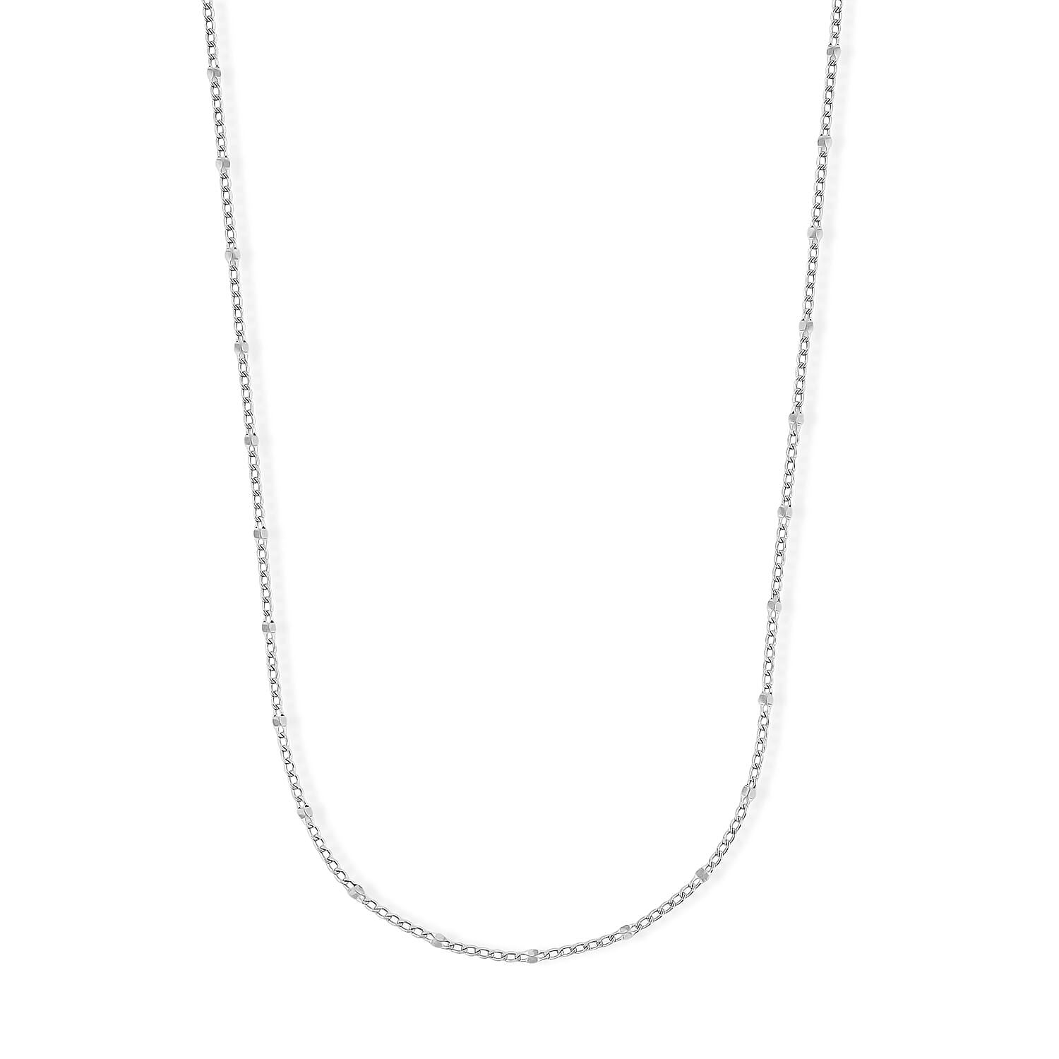 Italian 2mm Grumet Flower Necklace in Sterling Silver 2.45 Grams 20 Inches