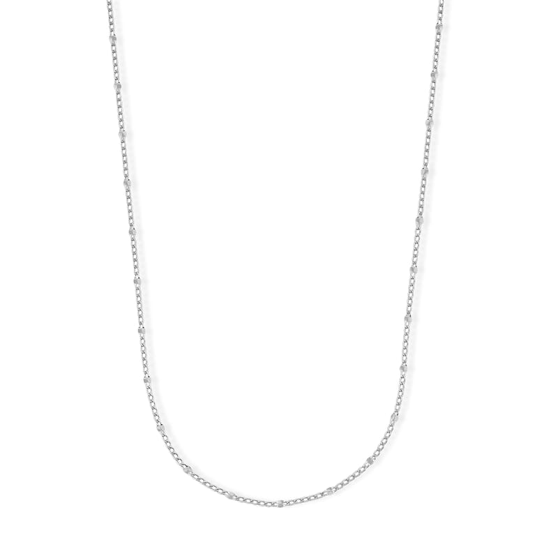 Italian 2mm Grumet Flower Necklace in Sterling Silver 2.45 Grams 20 Inches