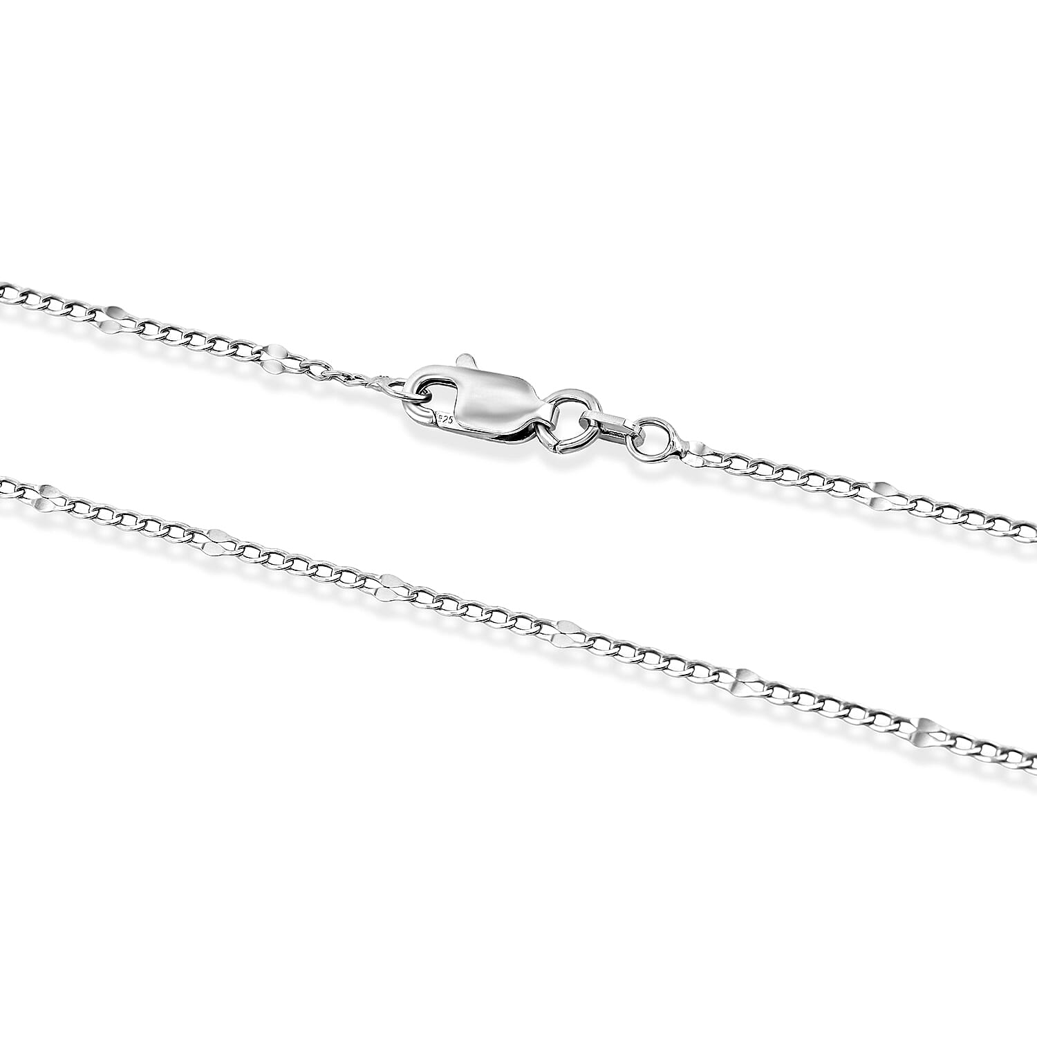 Italian 2mm Grumet Flower Necklace in Sterling Silver 2.45 Grams 20 Inches