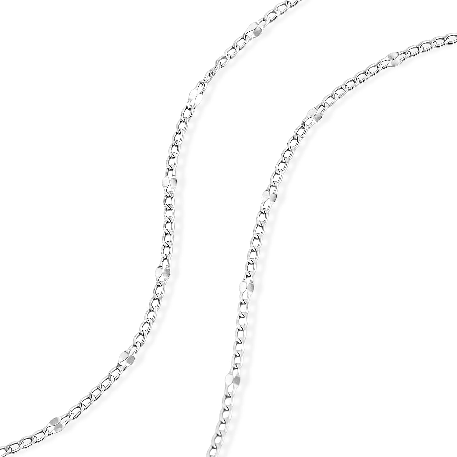 Italian 2mm Grumet Flower Necklace in Sterling Silver 2.45 Grams 20 Inches