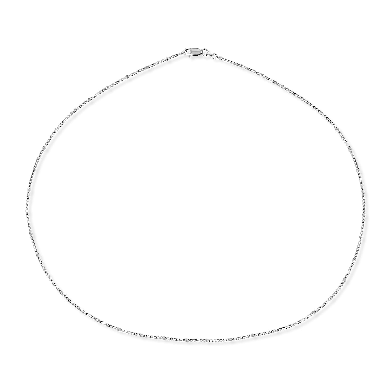 Italian 2mm Grumet Flower Necklace in Sterling Silver 2.45 Grams 20 Inches