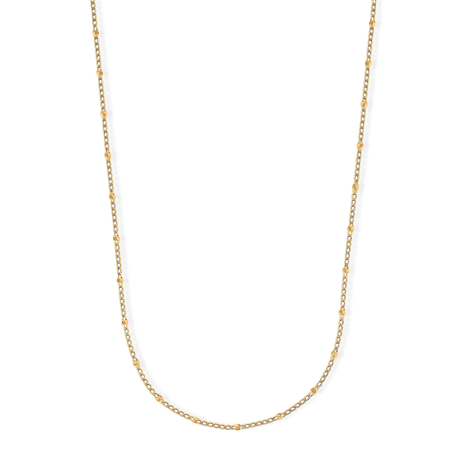 Italian 2mm Grumet Flower Necklace in 14K YG Over Sterling Silver 2.45 Grams 20 Inches