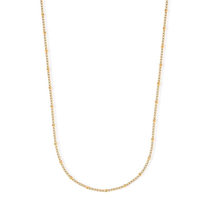Italian 2mm Grumet Flower Necklace in 14K YG Over Sterling Silver 2.45 Grams 20 Inches