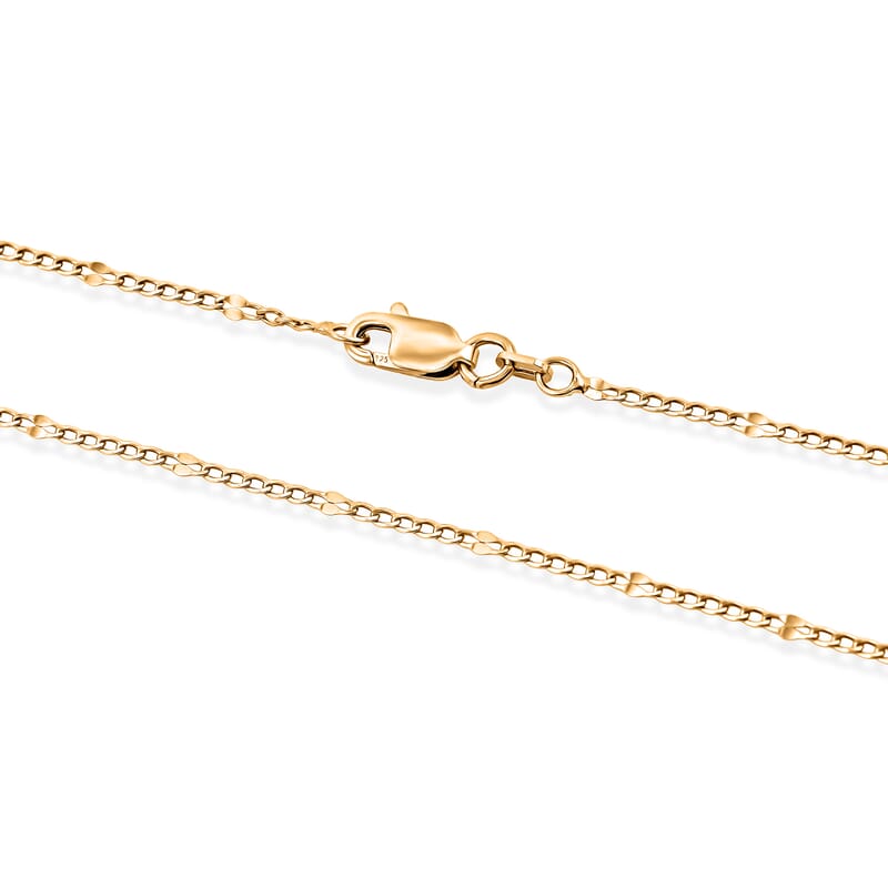 Italian 2mm Grumet Flower Necklace in 14K YG Over Sterling Silver 2.45 Grams 20 Inches