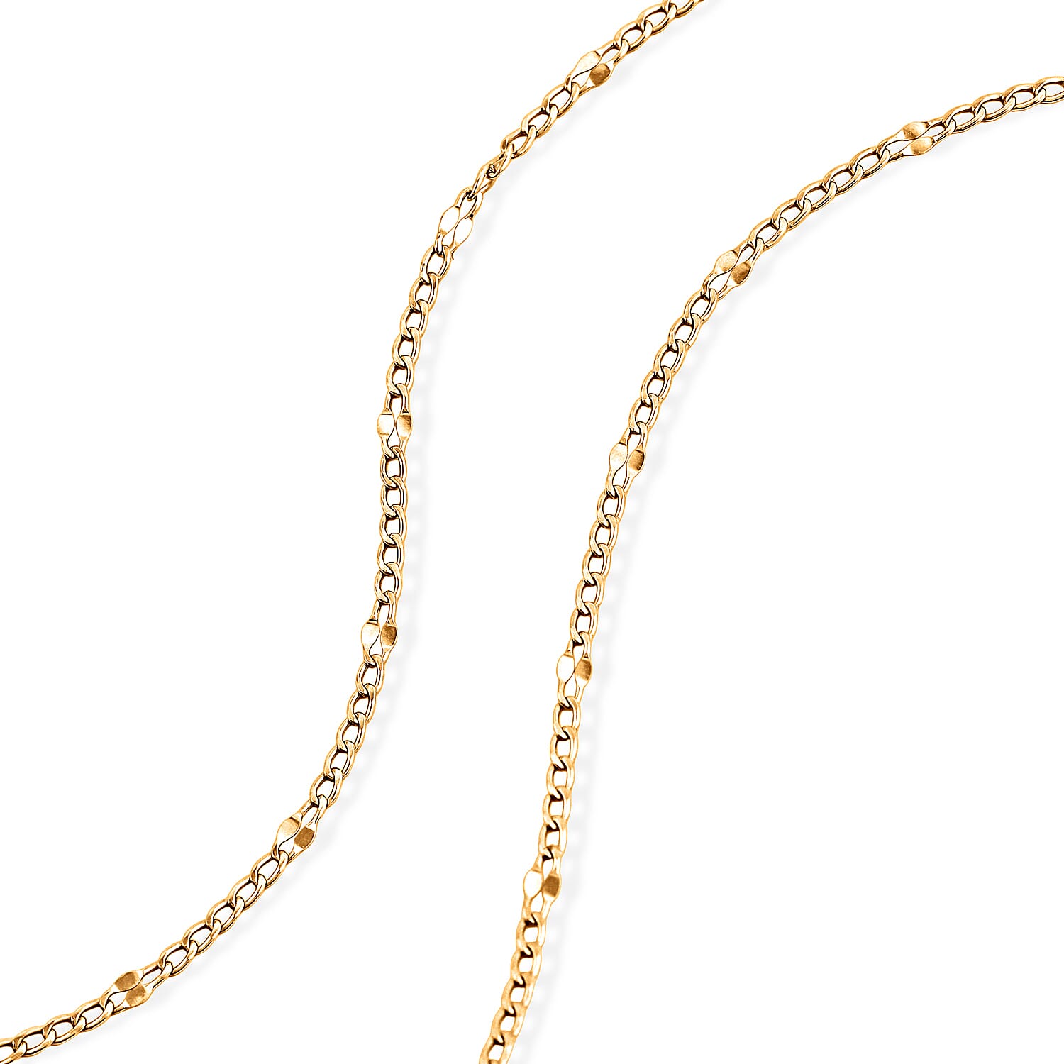 Italian 2mm Grumet Flower Necklace in 14K YG Over Sterling Silver 2.45 Grams 20 Inches