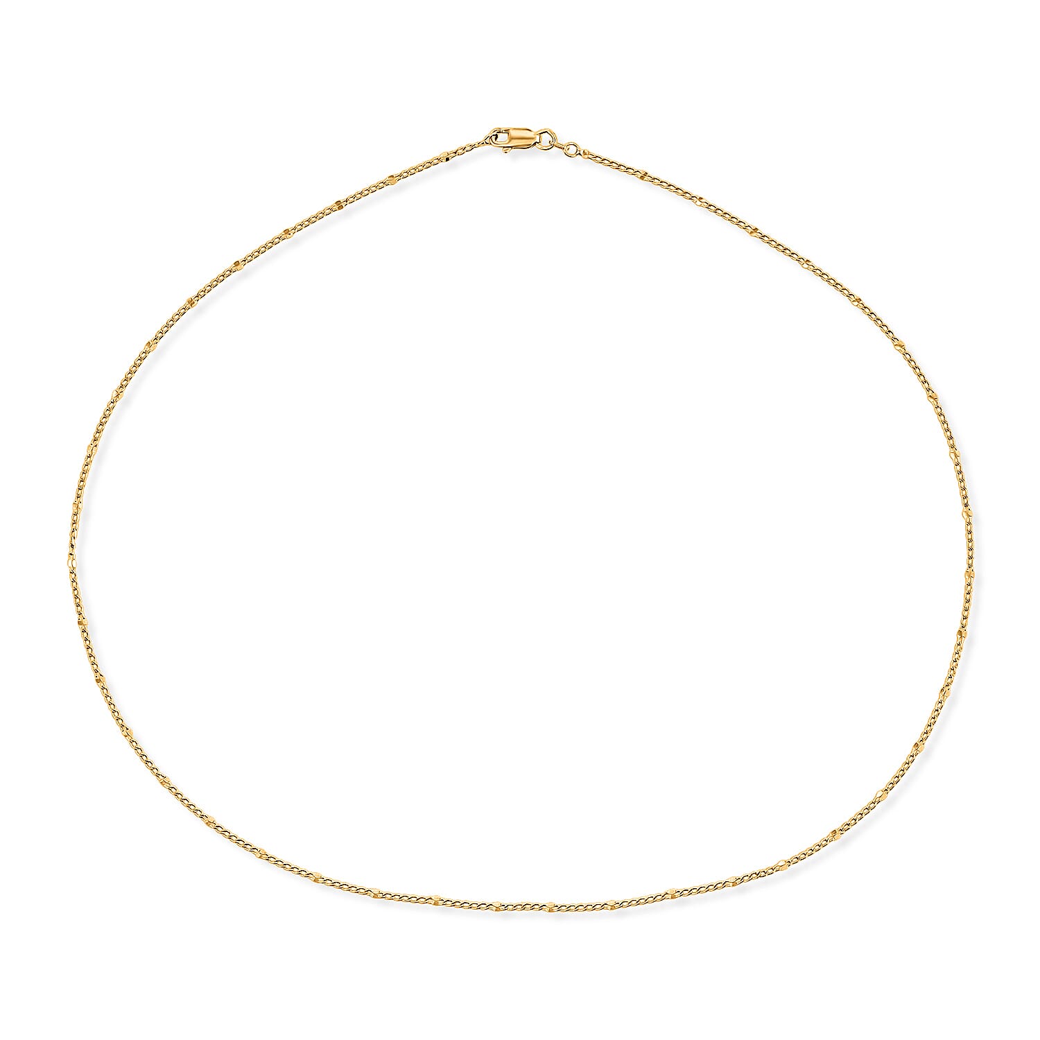 Italian 2mm Grumet Flower Necklace in 14K YG Over Sterling Silver 2.45 Grams 20 Inches