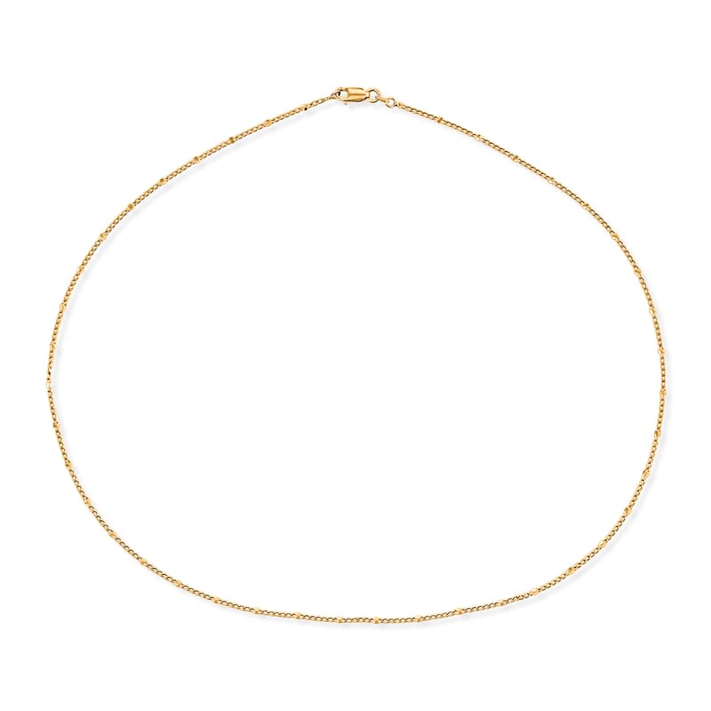 Italian 2mm Grumet Flower Necklace in 14K YG Over Sterling Silver 2.45 Grams 20 Inches