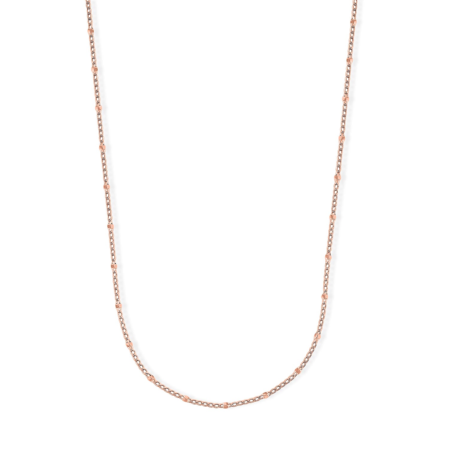 Italian 2mm Grumet Flower Necklace in 14K RG Over Sterling Silver 2.45 Grams 20 Inches