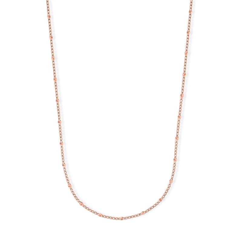 Italian 2mm Grumet Flower Necklace in 14K RG Over Sterling Silver 2.45 Grams 20 Inches