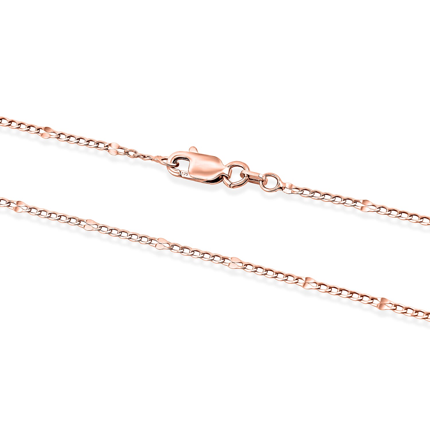 Italian 2mm Grumet Flower Necklace in 14K RG Over Sterling Silver 2.45 Grams 20 Inches