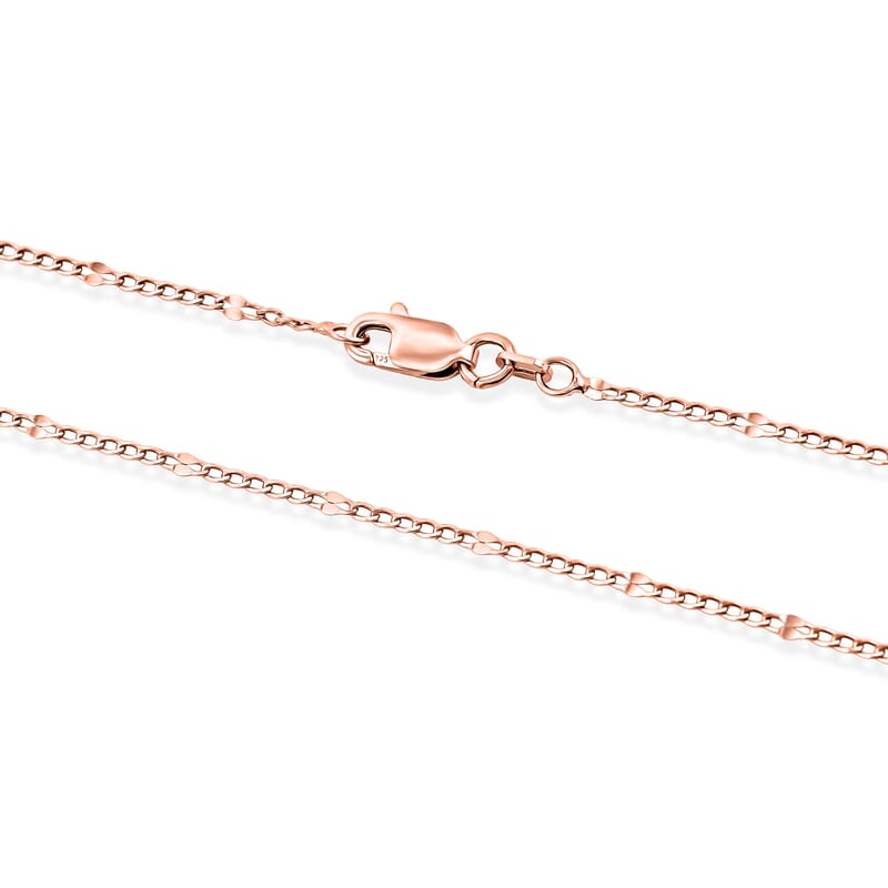 Italian 2mm Grumet Flower Necklace in 14K RG Over Sterling Silver 2.45 Grams 20 Inches