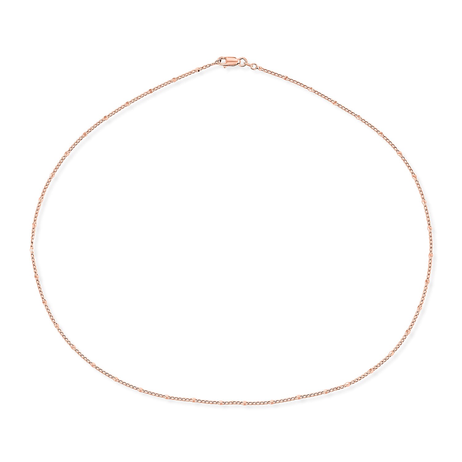 Italian 2mm Grumet Flower Necklace in 14K RG Over Sterling Silver 2.45 Grams 20 Inches