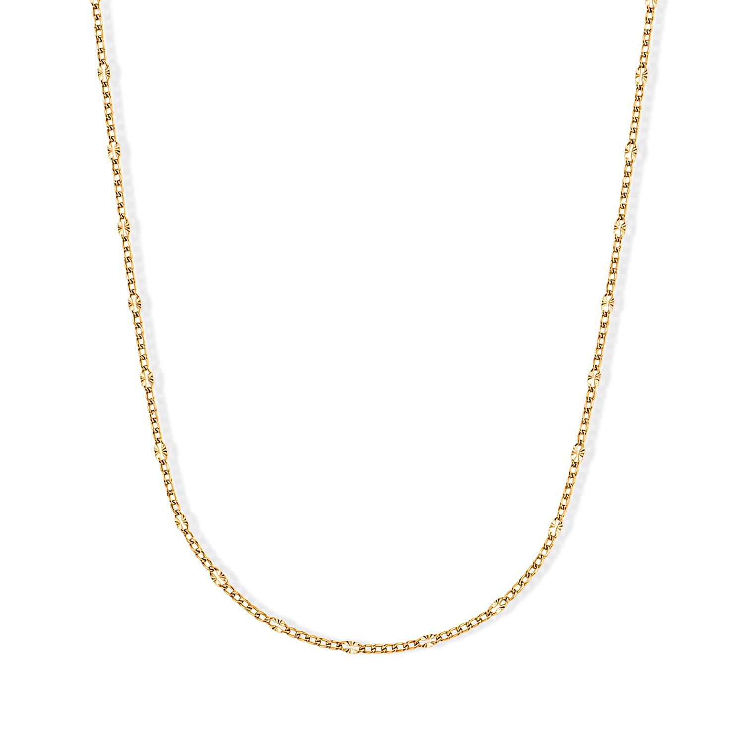 Italian 2mm Grumet Star Necklace in 14K YG Over Sterling Silver 2.45 Grams 20 Inches