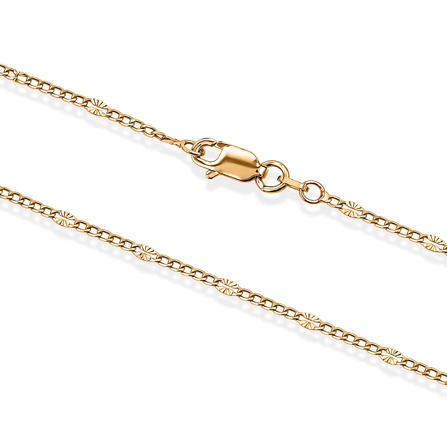 Italian 2mm Grumet Star Necklace in 14K YG Over Sterling Silver 2.45 Grams 20 Inches
