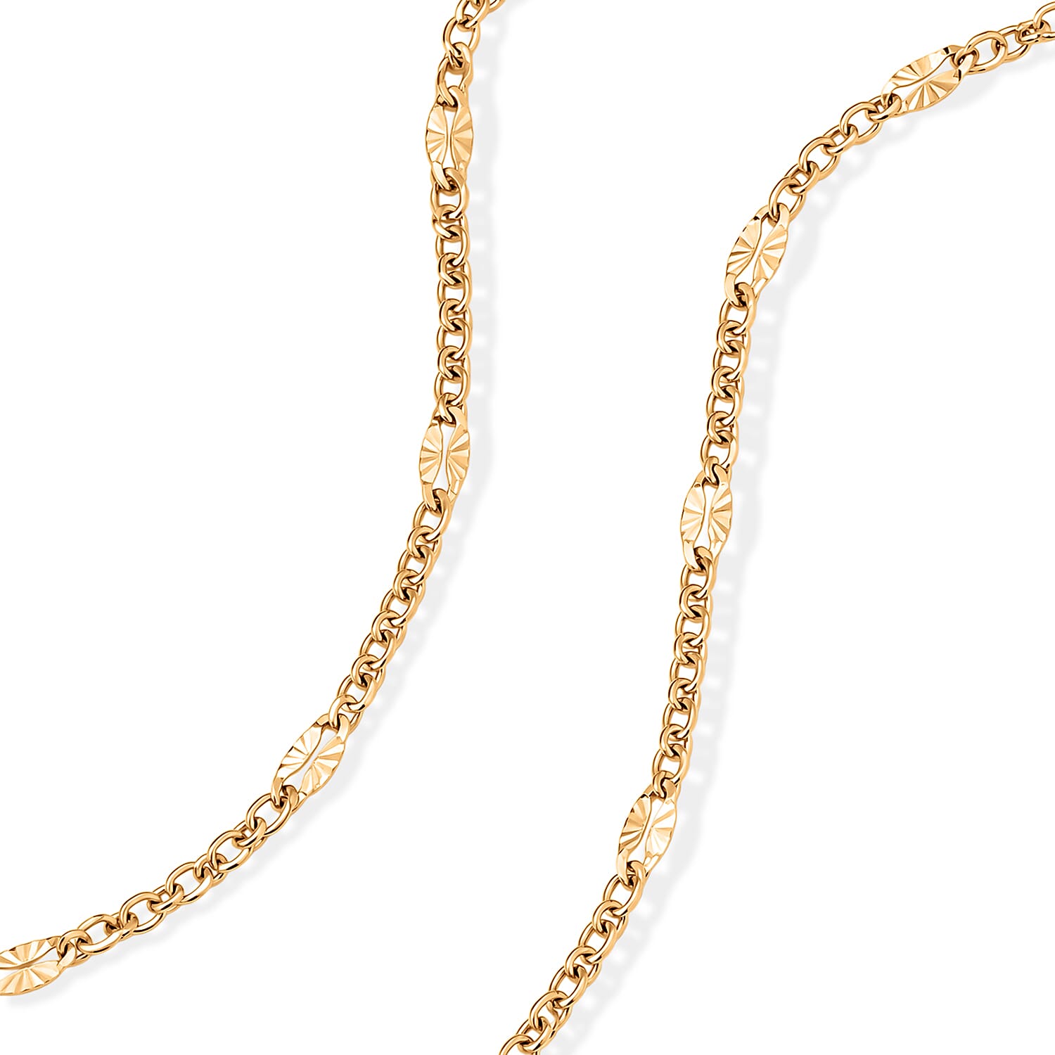 Italian 2mm Grumet Star Necklace in 14K YG Over Sterling Silver 2.45 Grams 20 Inches