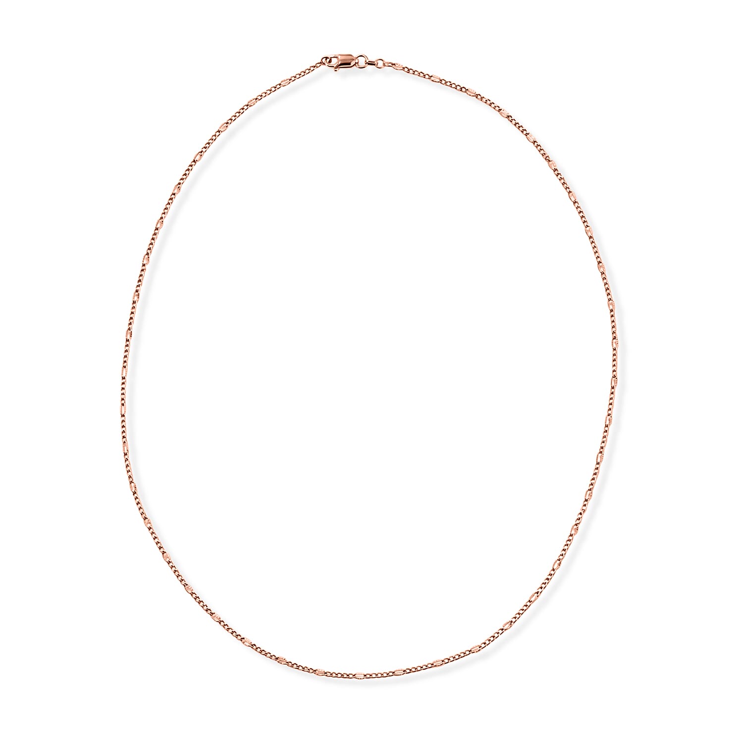 Italian 2mm Grumet Star Necklace in 14K RG Over Sterling Silver 2.45 Grams 20 Inches