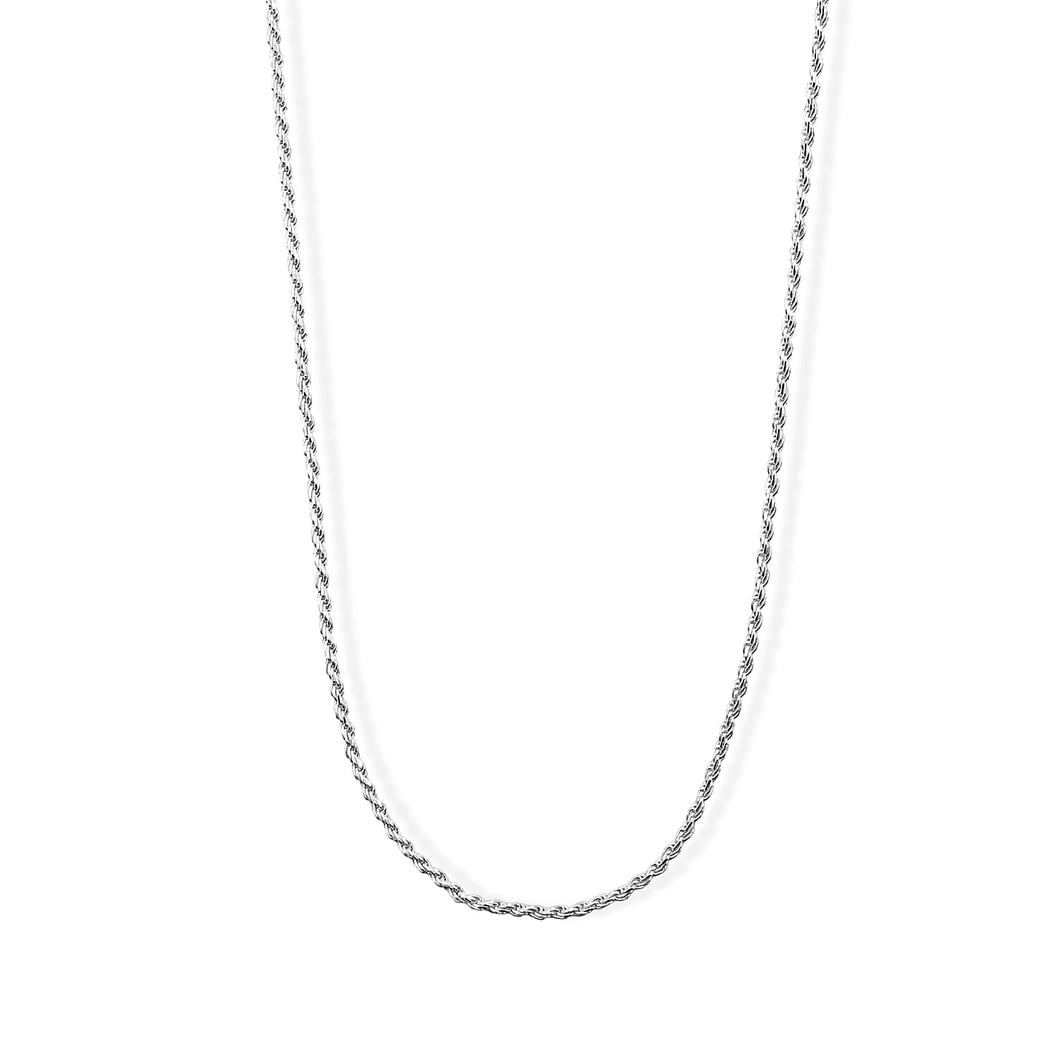 Italian 1.4mm Rope Chain Necklace in Sterling Silver 3.75 Grams 20 Inches