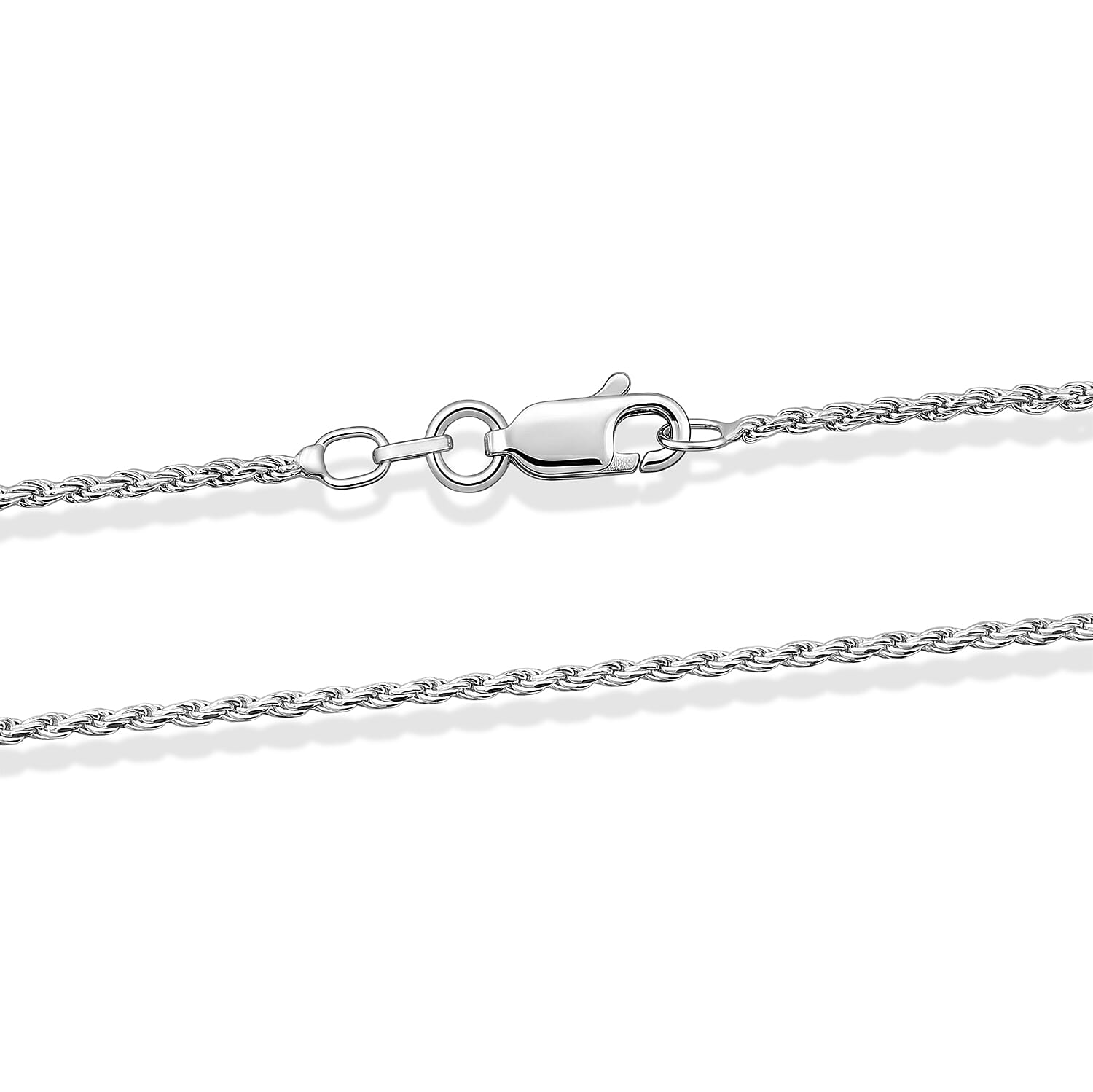 Italian 1.4mm Rope Chain Necklace in Sterling Silver 3.75 Grams 20 Inches