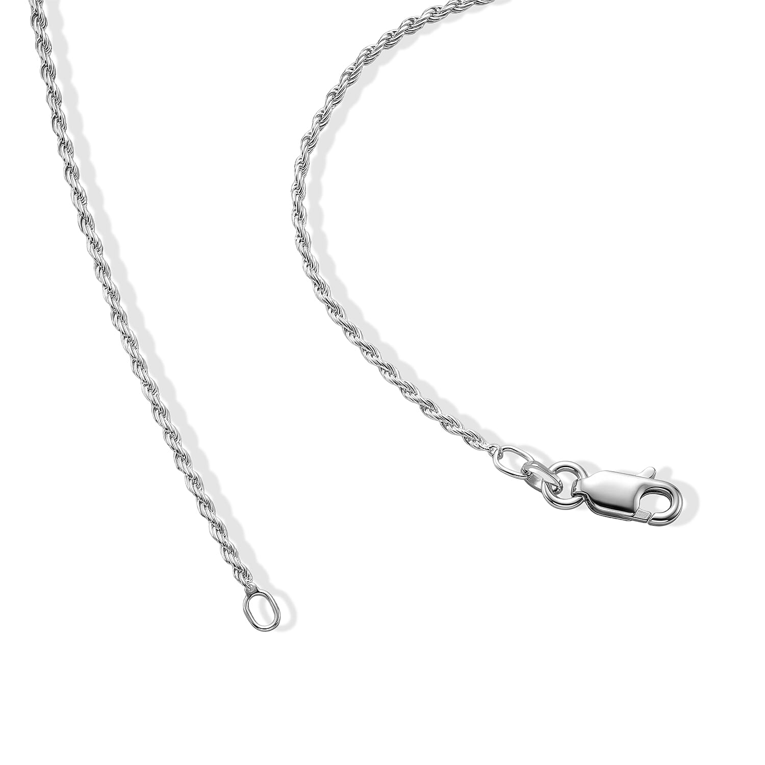 Italian 1.4mm Rope Chain Necklace in Sterling Silver 3.75 Grams 20 Inches