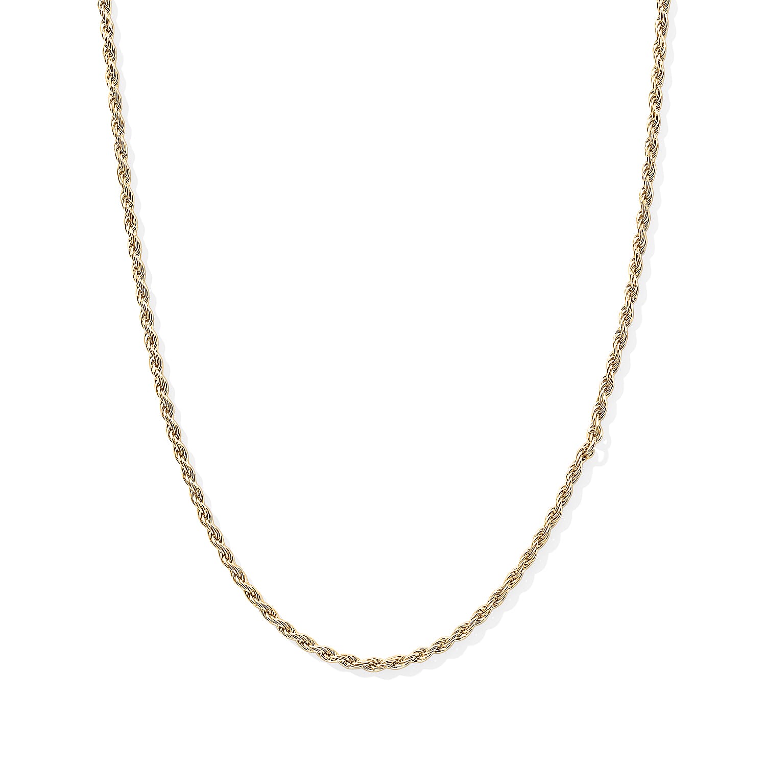 Italian 1.4mm Rope Chain Necklace in 14K YG Over Sterling Silver 3.75 Grams 20 Inches