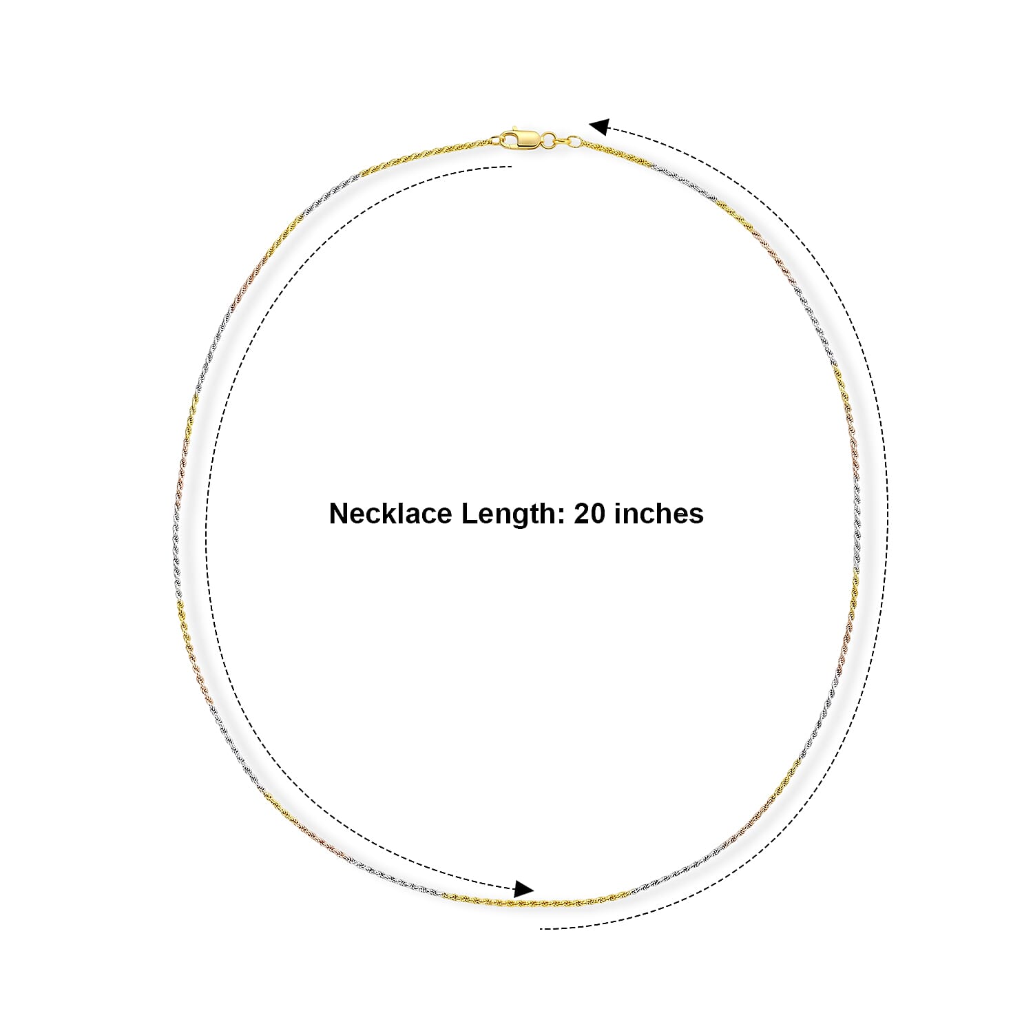 Italian 1.4mm Rope Chain Necklace in 14K YRG Over and Sterling Silver 3.75 Grams 20 Inches