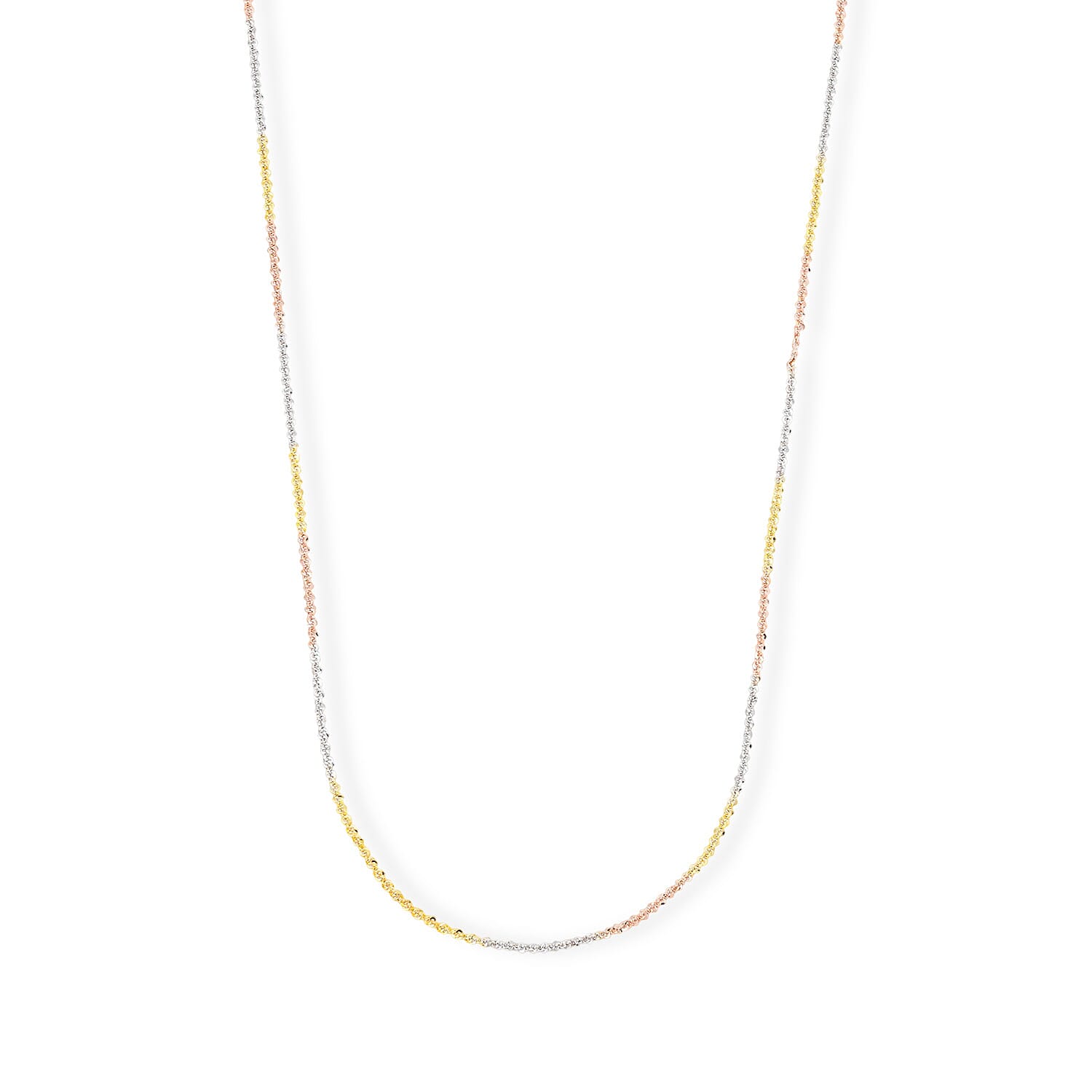 1.4mm Rock Chain Necklace in 14K YRG Over and Sterling Silver 3.10 Grams 20 Inches