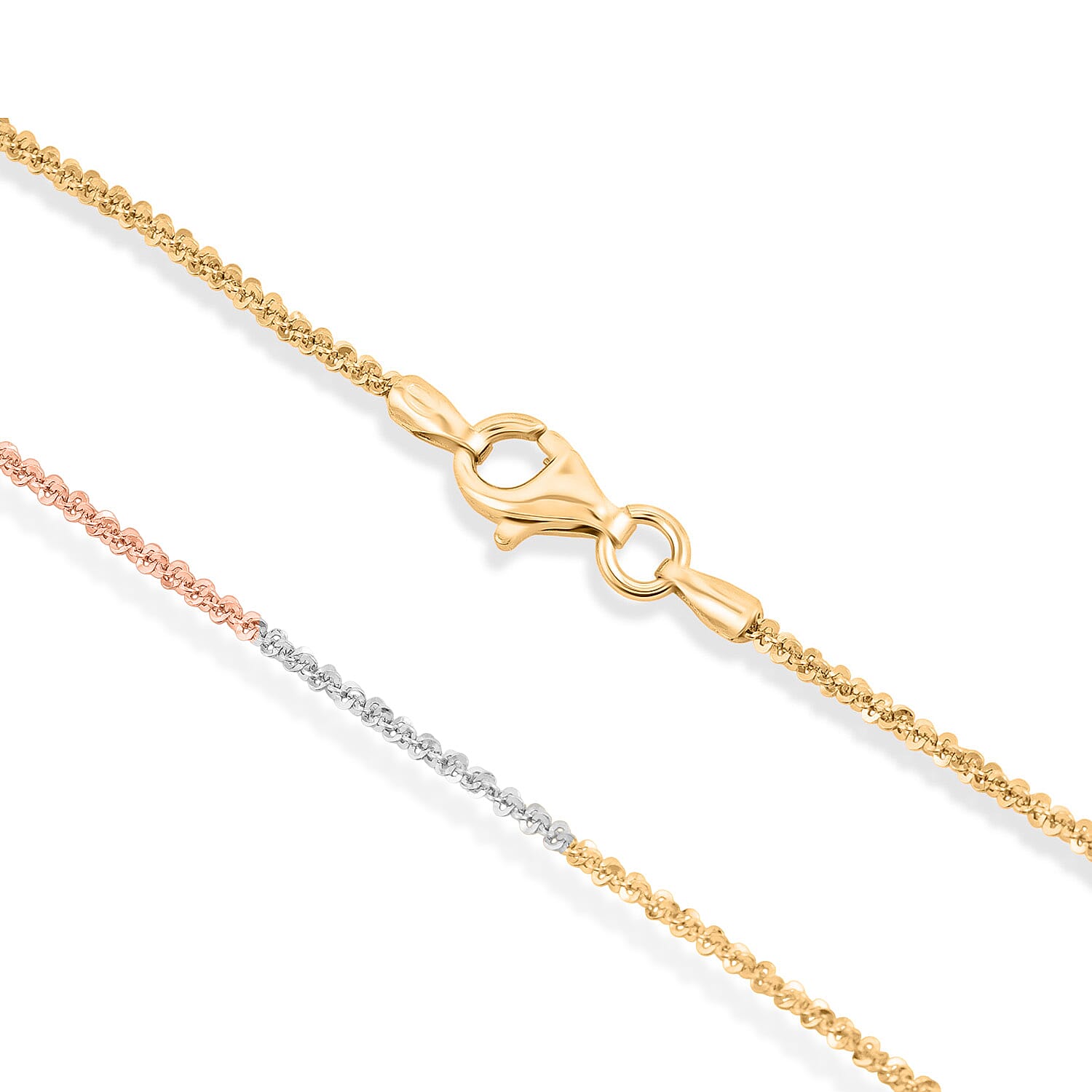 1.4mm Rock Chain Necklace in 14K YRG Over and Sterling Silver 3.10 Grams 20 Inches