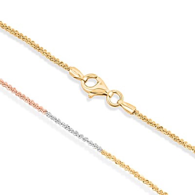 1.4mm Rock Chain Necklace in 14K YRG Over and Sterling Silver 3.10 Grams 20 Inches
