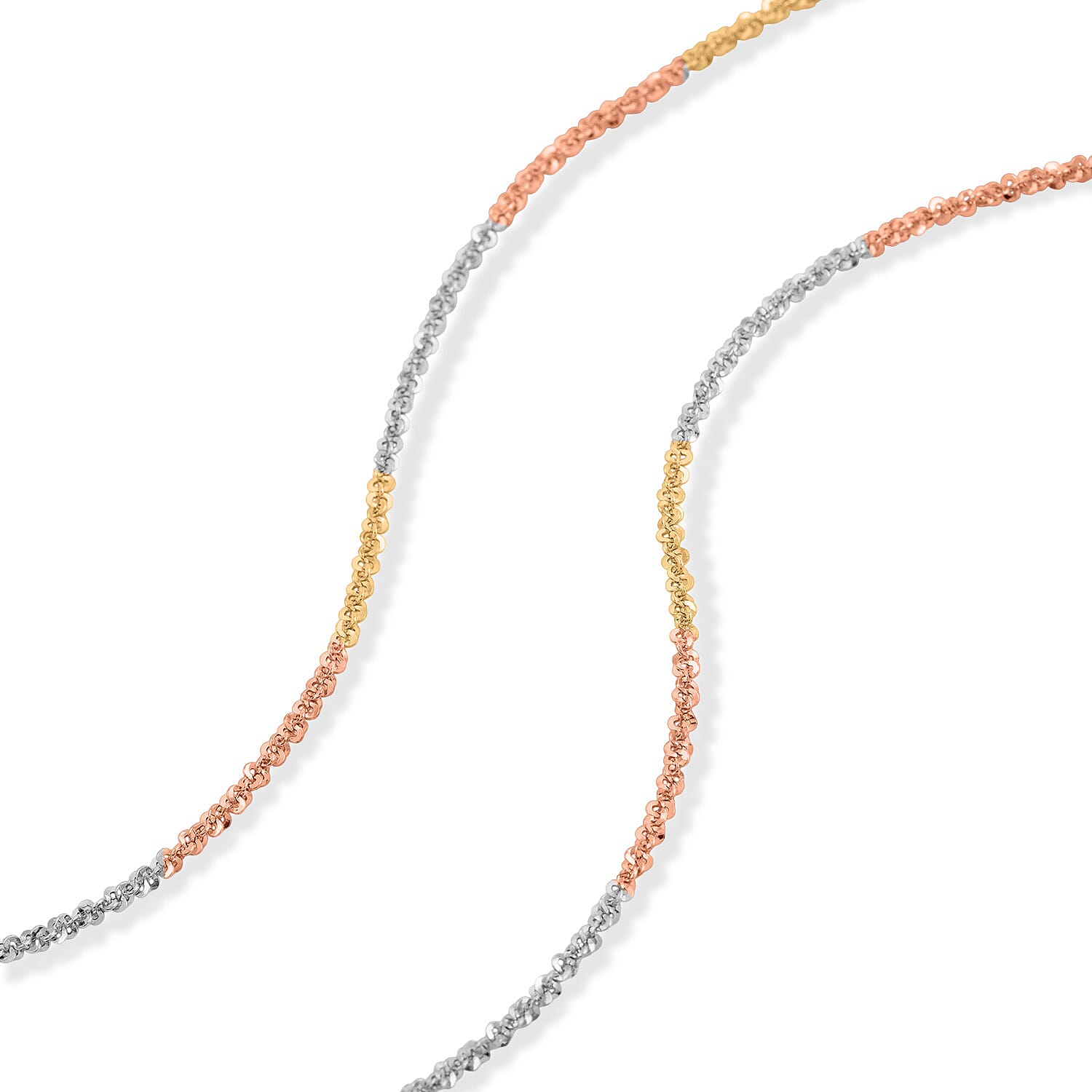 1.4mm Rock Chain Necklace in 14K YRG Over and Sterling Silver 3.10 Grams 20 Inches