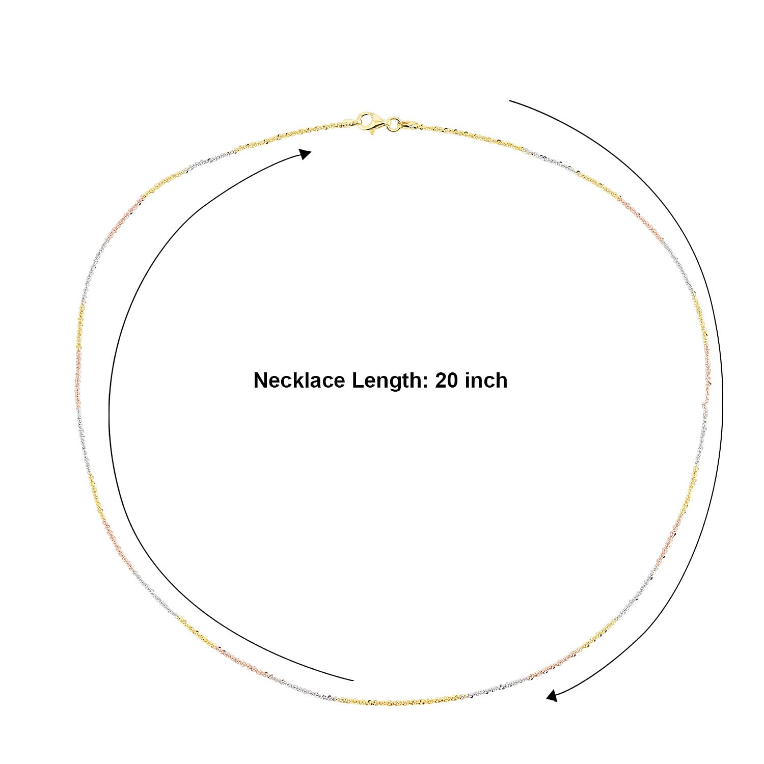 1.4mm Rock Chain Necklace in 14K YRG Over and Sterling Silver 3.10 Grams 20 Inches