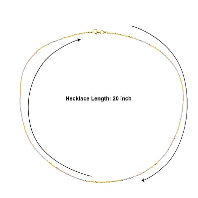 1.4mm Rock Chain Necklace in 14K YRG Over and Sterling Silver 3.10 Grams 20 Inches