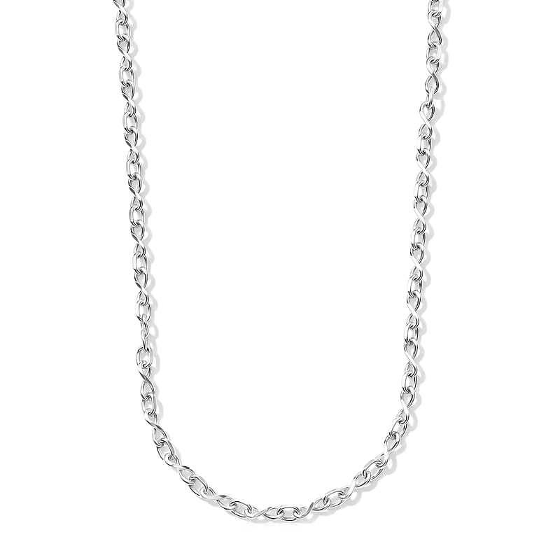 Italian 4.5mm Infinity Chain Necklace in Sterling Silver 9.75 Grams 20 Inches