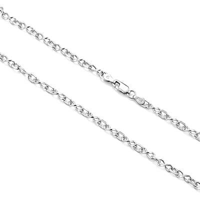 Italian 4.5mm Infinity Chain Necklace in Sterling Silver 9.75 Grams 20 Inches