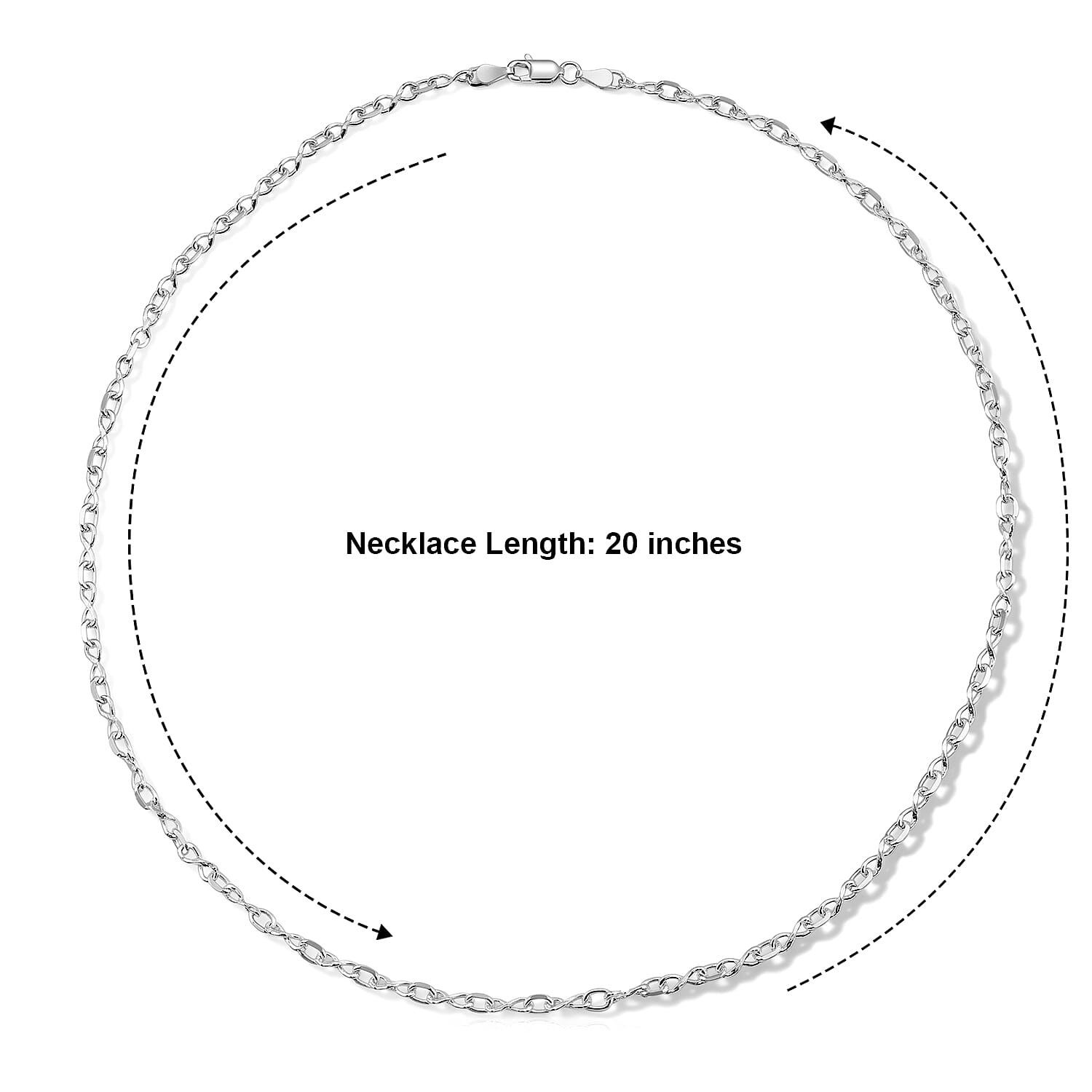 4.5mm Infinity Chain Necklace in Sterling Silver 9.75 Grams 20 Inches