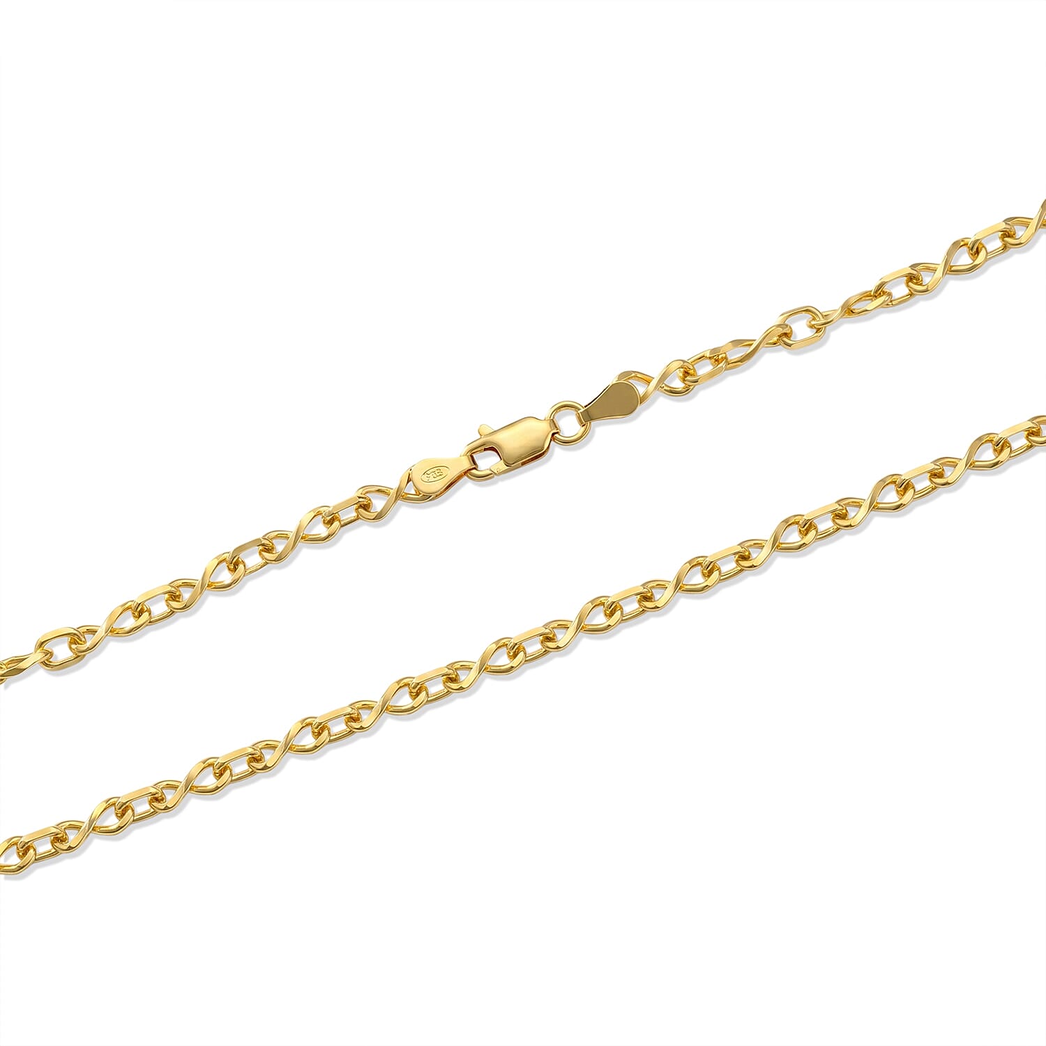 4.5mm Infinity Chain Necklace in 14K YG Over Sterling Silver 9.75 Grams 20 Inches