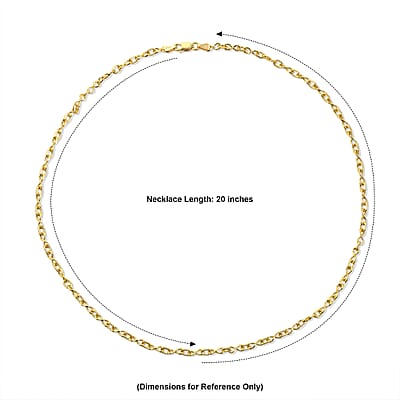 Italian 4.5mm Infinity Chain Necklace in 14K YG Over Sterling Silver 9.75 Grams 20 Inches